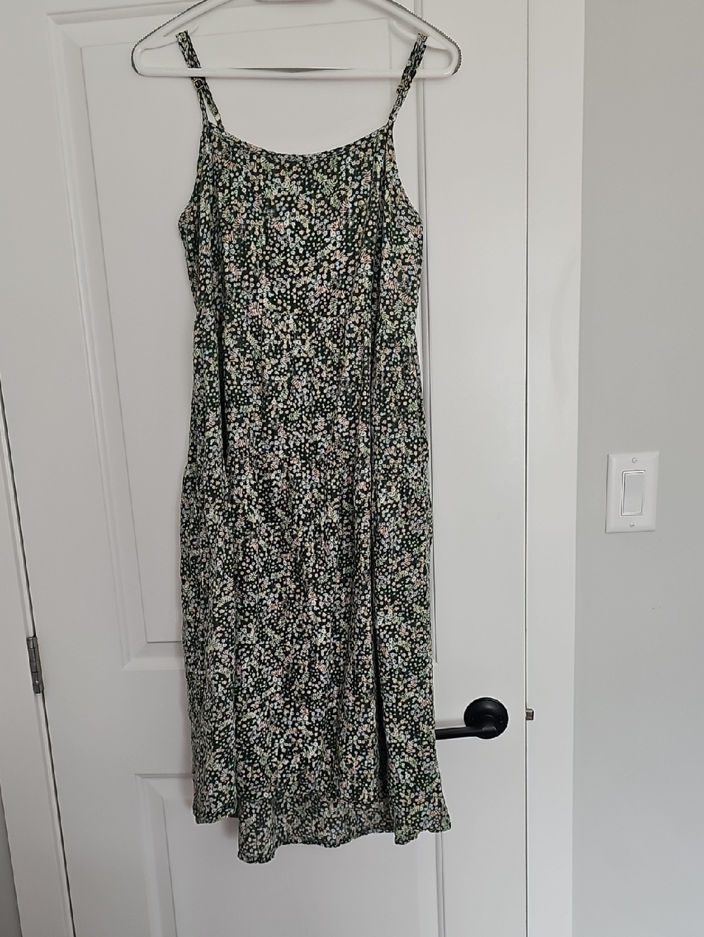 Carve Designs Green Floral Spaghetti-Strap Midi Dress